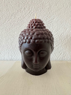 Decorative Buddha Head Candle 3D like new, black paraffin