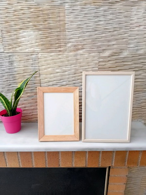 Pack of two wooden frames beige and chalk color, like new