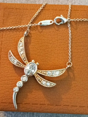 Ασημένιο κολιέ Tiffany & co 925 μεταχειρισμένο με ζιργκόν μήκος 44εκ