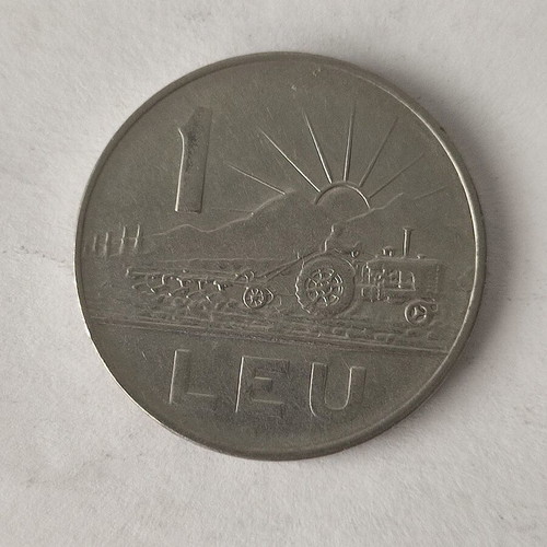 1 Leu Romania 1966 coin used, socialist period