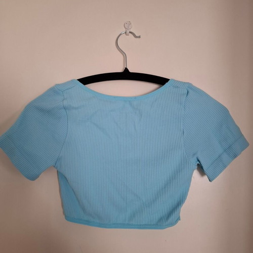 Set of ribbed top and leggings blue S/M like new
