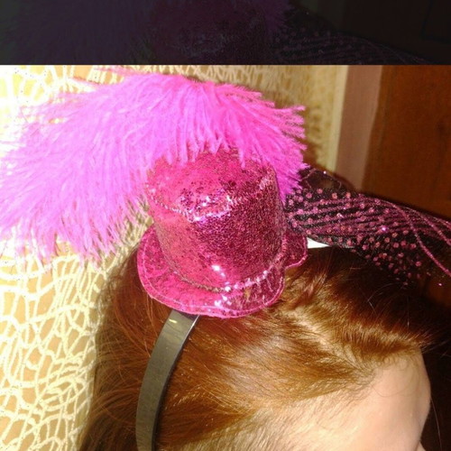 Mary Poppins Diadem with Hat, Feather and Ribbon new