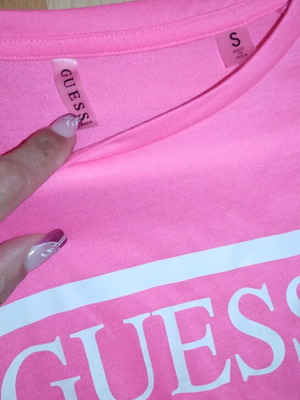 Guess summer crop top t-shirt like new, white pink