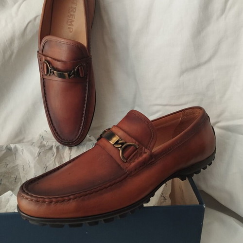 GK Uomo Italian leather shoes like new, tan color, casual style, size 43