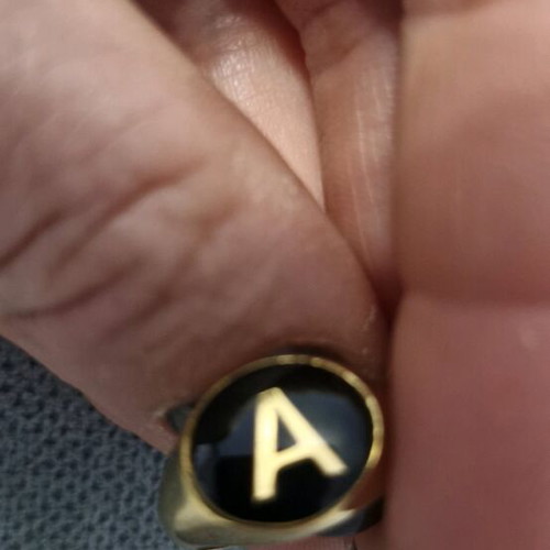 Anna Maria Mazaraki long necklace 61 cm rose gold + Anna Maria Mazaraki ring with initial A