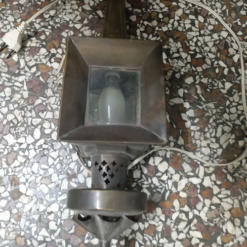 Vintage wall lantern made of brass used, made in India