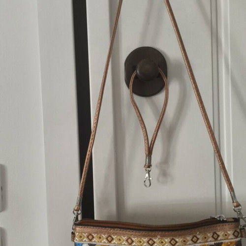 Crossbody bag new, beige and brown with two handles