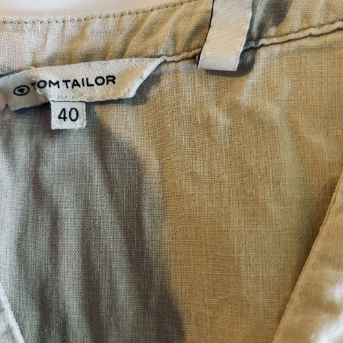 Tom Tailor linen women's shirt tunic size 40 L beige cream like new