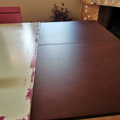 Join extendable solid wood dining table with 6 chairs