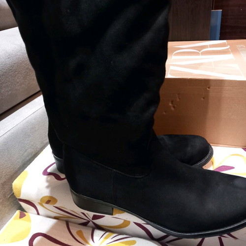 Zara over the knee boots used, black suede, size 41