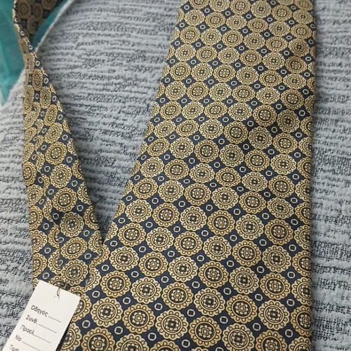 FURSTENBERG silk tie 100% new blue gold