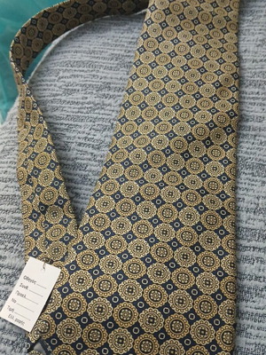 FURSTENBERG silk tie 100% new blue gold