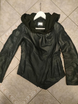 Iso Leather Jacket Like New, Black and Blue