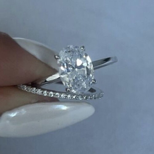 Silver ring set with zircon, new, size 55, 925 stamp