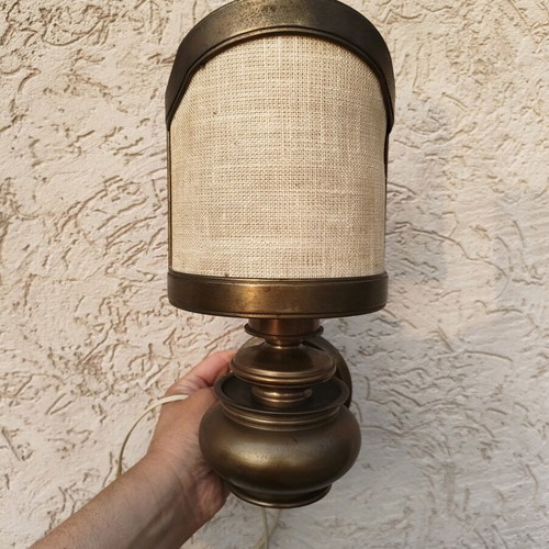 Leo Koek Verlichting lamp used, vintage brass wall light