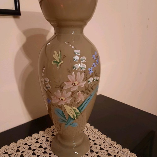 Antique hand-painted vase used, height 29 cm