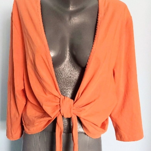 Ulla Popken top like new, plus sizes 2XL to 5XL, orange cotton blend
