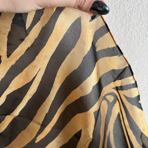 Rima Beachwear scarf used with transparent tiger print 150x35