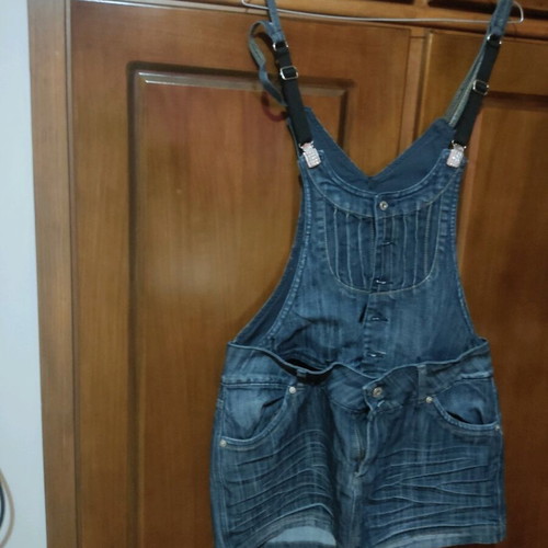 Denim skirt salopette XL like new with buttons