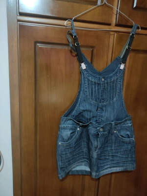 Denim skirt salopette XL like new with buttons