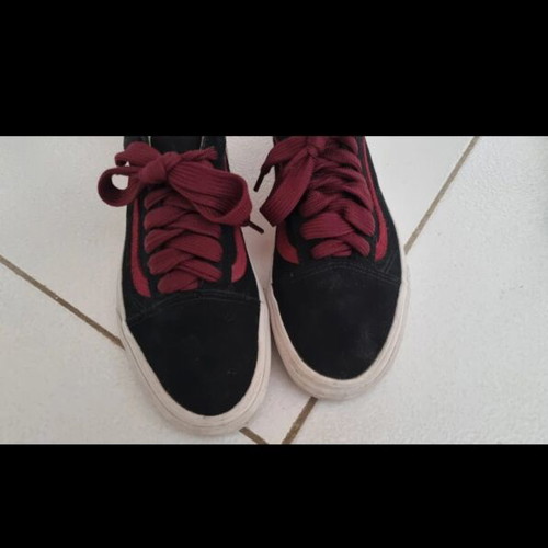 Vans sneakers size 41, black and red