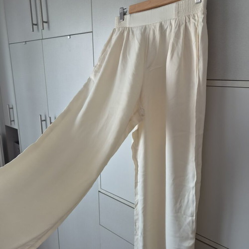 Zara satin high-waist pants size M like new, champagne color