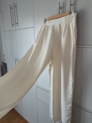 Zara satin high-waist pants size M like new, champagne color