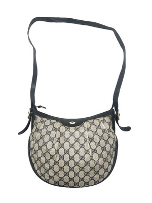 Gucci чанта тип кросбоди употребявана сивo и синьо с GG мотив