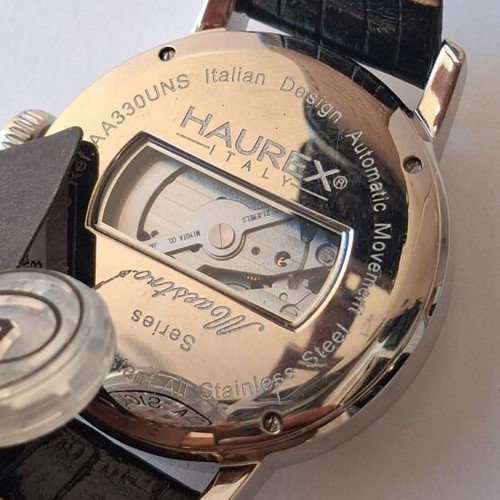 Haurex Italy automatic watch like new, Miyota mechanism, black and silver