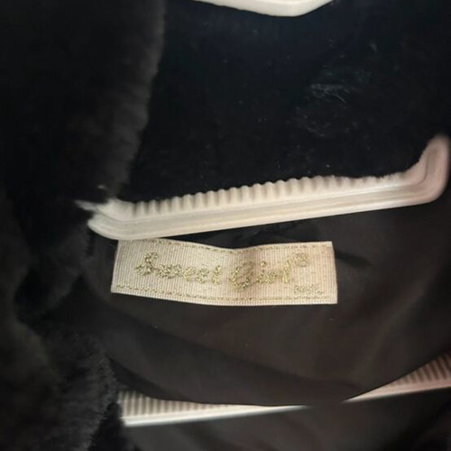 Sweet Miss synthetic fur coat with hood black like new size M/L