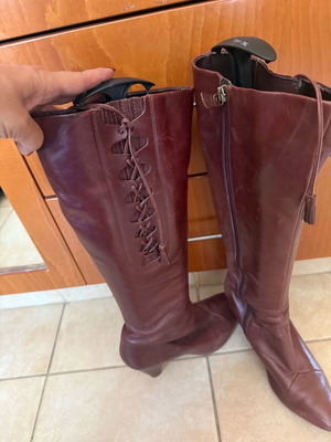 Leather boots, genuine leather, size 40