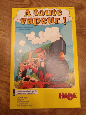 Haba children's board game with trains