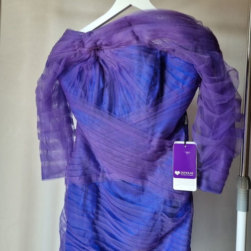 JJ's House Dress New Organza Event Dress Royal Blue Purple Size M