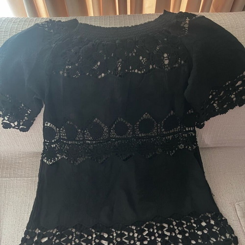Beach dress one size like new, black and grey