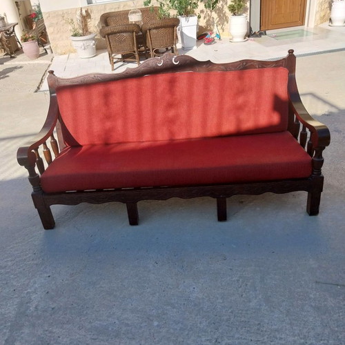 Monastic three-seat sofa with armchair used