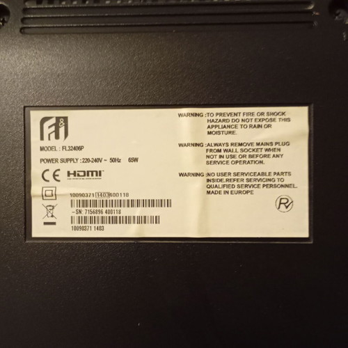 F&U LED TV 32'' HD Ready model FL32406P with 2 HDMI ports, USB, SCART