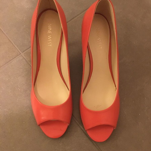 Peep Toe Ninewest new coral leather size 38