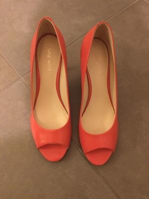 Peep Toe Ninewest new coral leather size 38