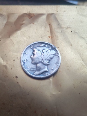 USA 1924 Silver 1 Dime Coin like new, rare D-VF series