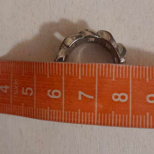 Ring new stainless steel with chain design, silver color