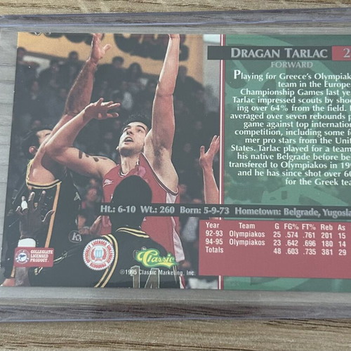 Dragan Tarlac Olympiacos NBA Rookies Classic 1995 card