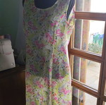Dress like new with transparency and matching fabric belt, multicolor size M