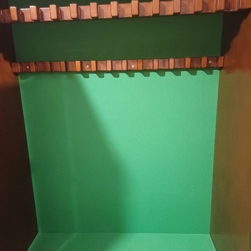 Handmade wooden gun cabinet with 26 slots, felt lining and interior light