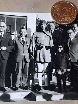 Vintage φωτογραφία 1968 ΟΤΕ Σερρών με Εύζωνα στο Φυλάκιο Κούλας σαν καινούργια