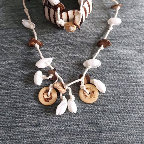 Handmade jewelry set new, necklace and bracelet with sea elements