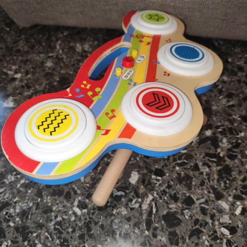 Wooden drum toy with music used