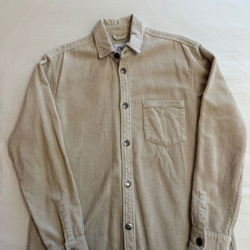 Overshirt corduroy shirt Zara beige size M like new