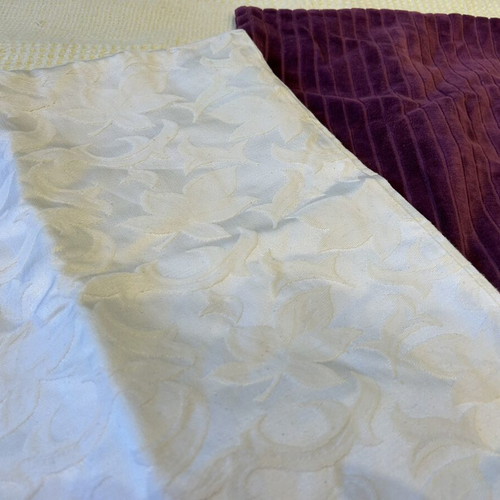 Pillowcases set of 3 purple and cream embossed, like new