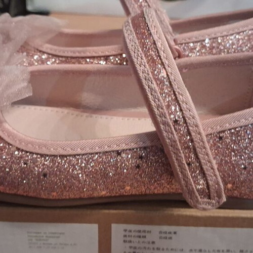 Mayoral pink glitter ballerinas with bow, size 30