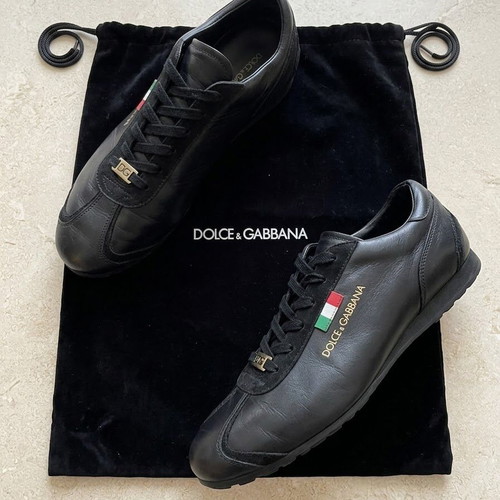 Dolce & Gabbana Italia low-top leather sneakers, black